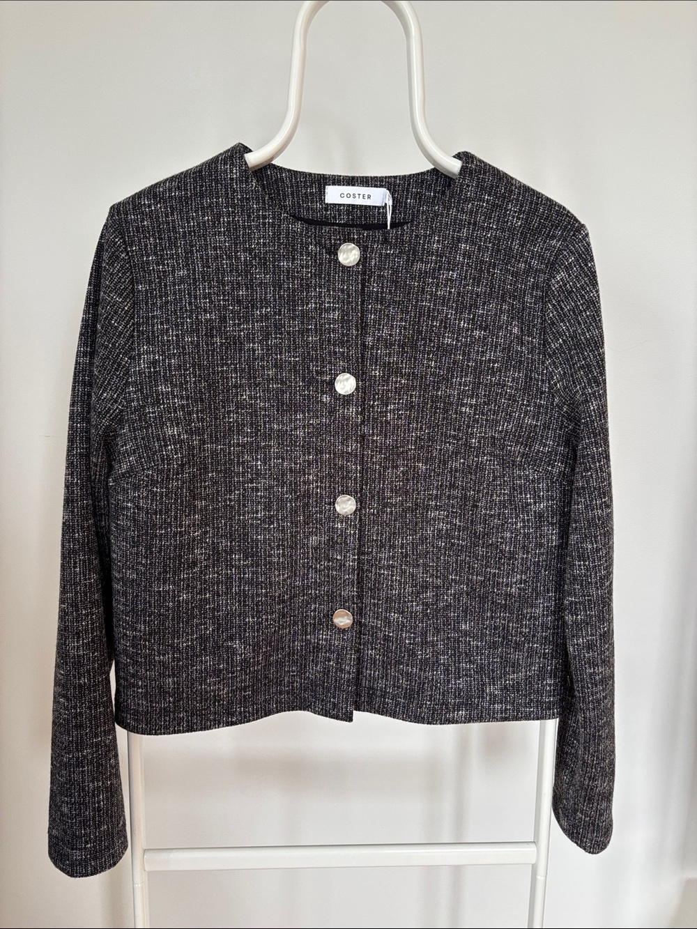 Coster Copenhagen Black Marled Knit Cardigan